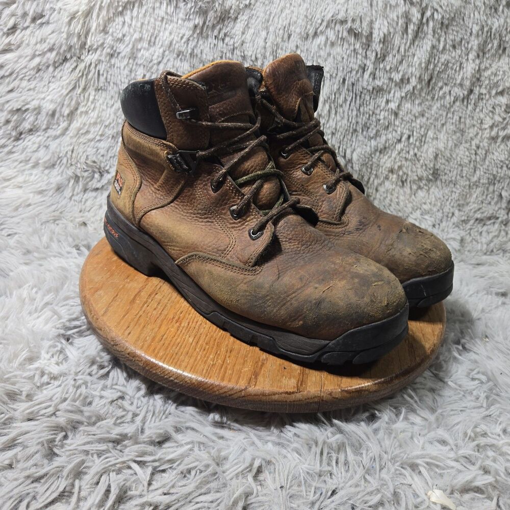 Timberland Pro-Series Work Boot Helix 6" Men 12M Brown Leather Safety Toe 85594